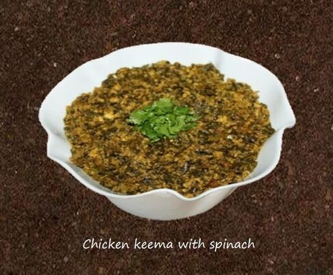 Chicken keema with spinach