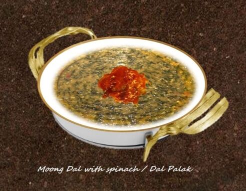 Moong Dal with spinach/ Dal palak