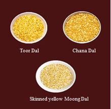 Toor Dal, Chana Dal & Yellow Moong Dal